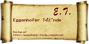 Eggenhofer Tünde névjegykártya